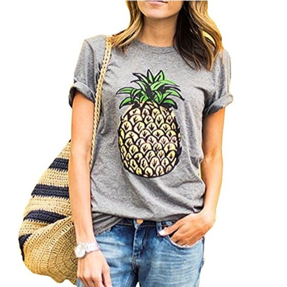 S. the Widow Tops - PINEAPPLE PRINT Graphic T-Shirt